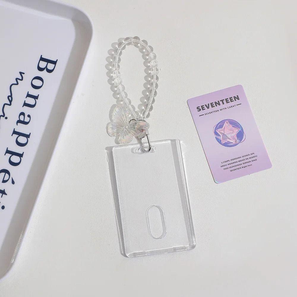 

Acrylic Photocard Holder Spring Rope Keychain Fashion Card Holder Card