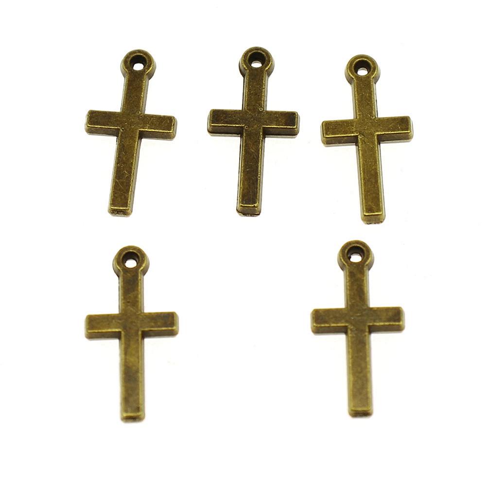 Pingentes de Cruz Clássica em Liga de Metal Multicor Para Joias Cristãs Minimalistas