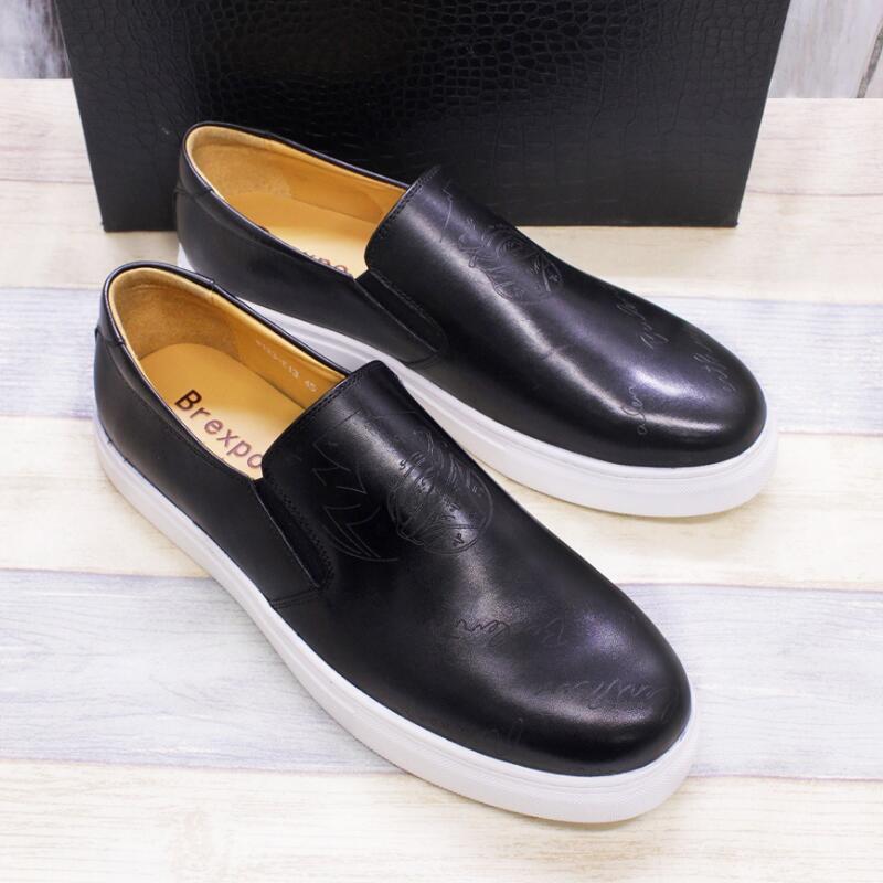 

Роскошная мужская обувь Кожаная латексная амортизирующая эластичная кэжуал обувь Новая модельная обувь Повседневная обувь для вечеринок А 47 чёрный