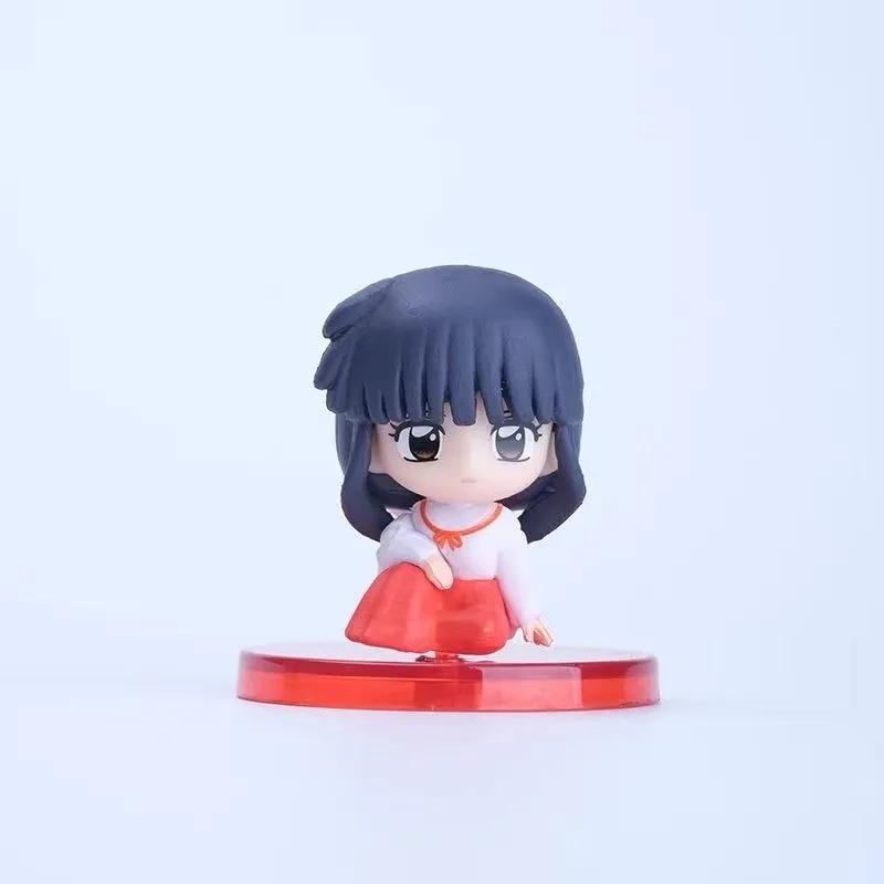 8pcs Anime Inuyasha Sesshomaru Kikyo And Kagome Figure Model Desktop Car Ornaments Doll Boy And Girl Trendy Toy Collectible Gift