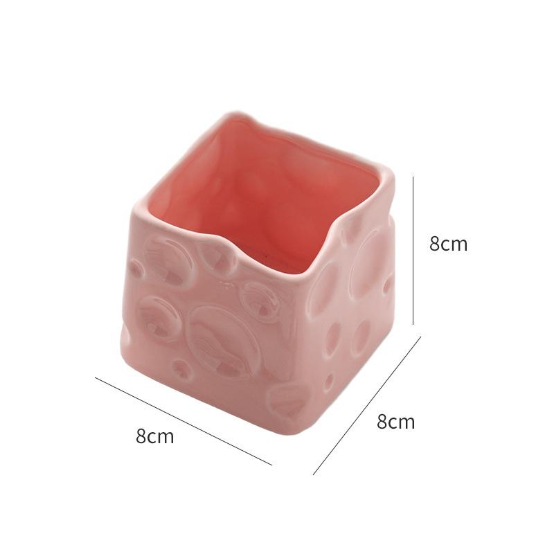 

Light Luxury Ceramic Cheese Storage Jar High Aesthetic Desktop Storage Bucket Stationery Pen Holder Cosmetics вишневый розовый