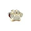 New Sparkling Golden Charms Pet Cat & Dogpaw Print Beads Fit Original Bracelets Necklace Accessories Diy Women Jewelry Gifts