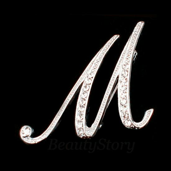 Versatile Rhinestone Alphabet Brooch: Men's Metal Lapel Pin Badge