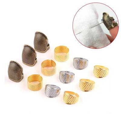 Adjustable Sewing Thimble Finger Protector Copper Antique Long Nail Thimble Craft Household DIY Sewing Fitting 1.5cm/1.7cm