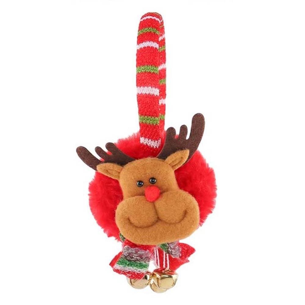 Sequin Detail Christmas Plush Earmuff Soft Fabric Cartoon Santa Headband Cute Lovers