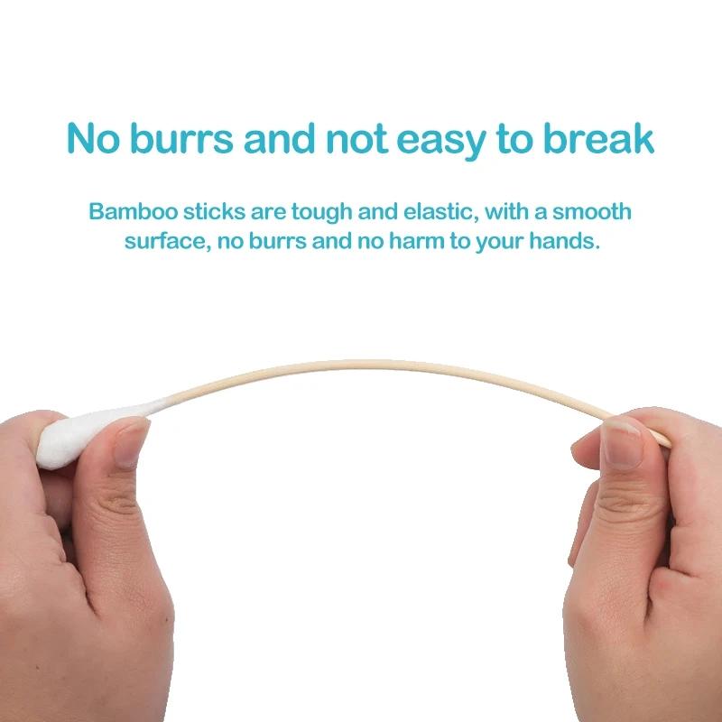 200PCS double head cotton swabs Large capacity bamboo cotton swabs double head spiral disposable baby cleaning and care tools