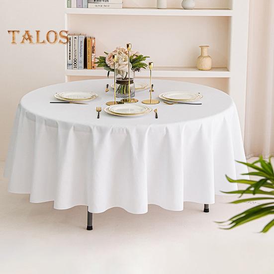 8 Pcs Thickened Table Cover Simple Style Pure Color Round Shape Anti-Slip Easy Care Stain-proof Waterproof Table Protection Banquets Party Decoration