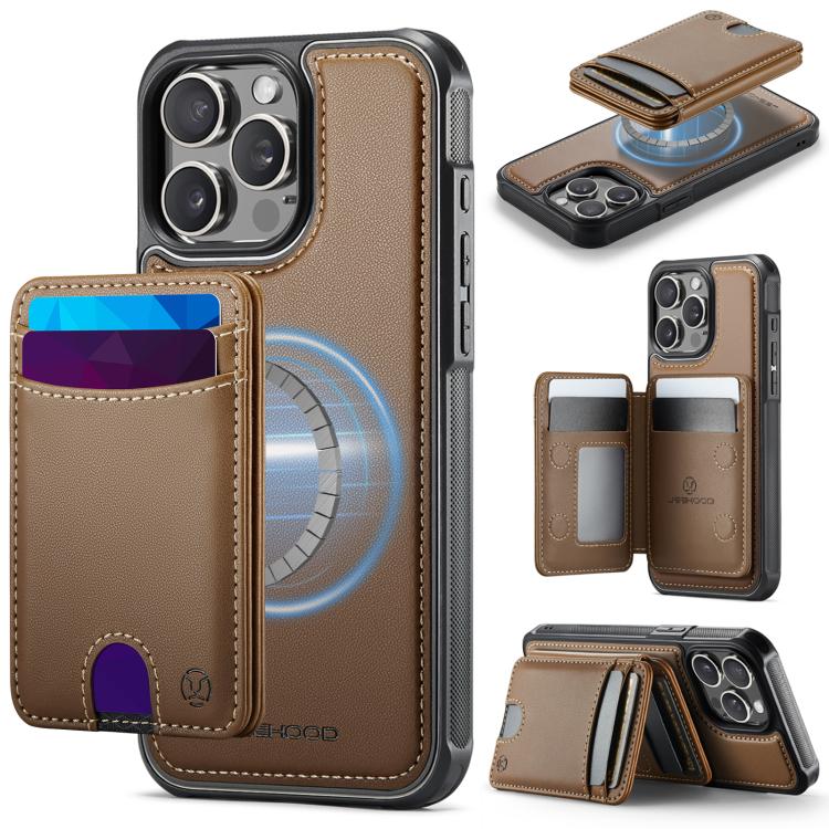 JEEHOOD J10 Flip Card Bag MagSafe Split RFID Leather Phone Case