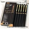 Black & Gold Signature Gel Pen - 0.5mm & 0.7/1.0mm Sizes, Large Capacity, Ideal for Office Meetings, Boxed