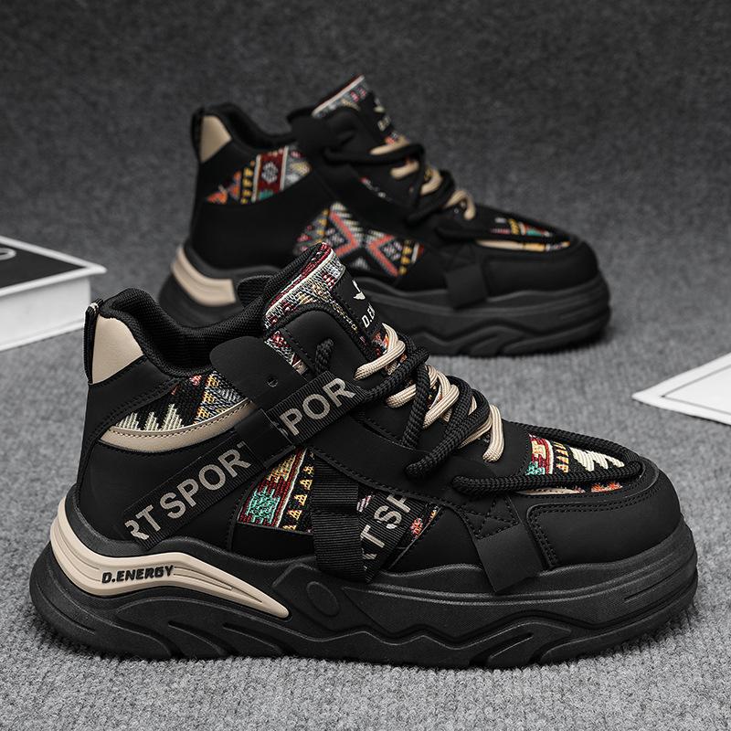 High-top Autumn Leisure Youth Sports Running Waterproof and Non-slip Height-increasing Dad Shoes