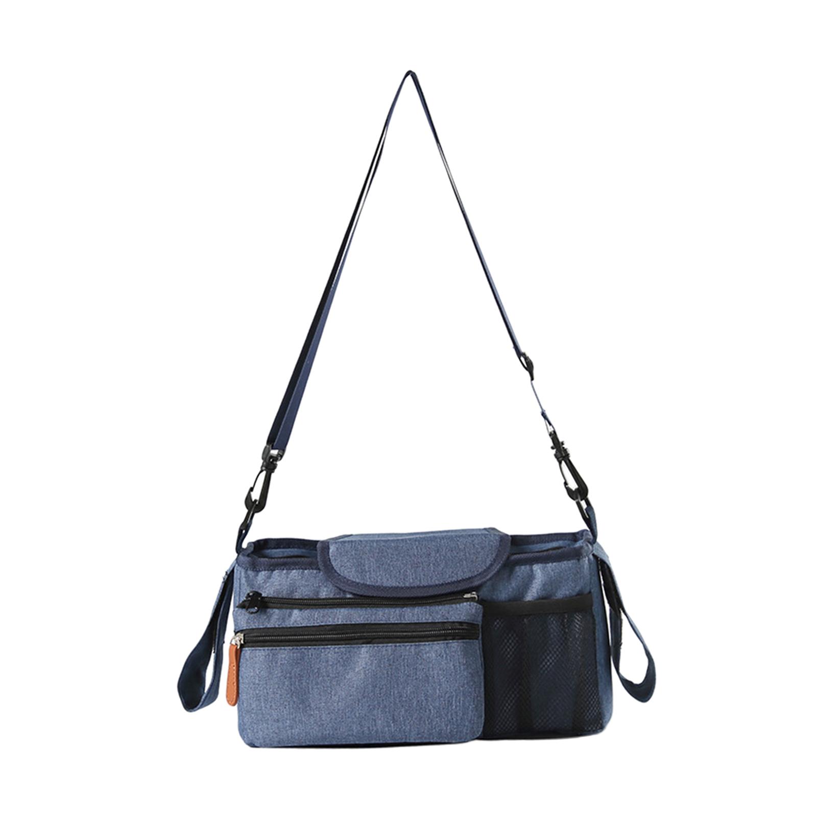 Сумка-аксессуар на ручку коляски, большая вместимость, многофункциональная, для подгузников синий