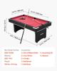 Pool Table, 183cm Portable Billiards Tables, Adjustable Feet Stable Game Table, Entertainment Set Includes Ball, Cue, Rack, Chalk and Brush, Black