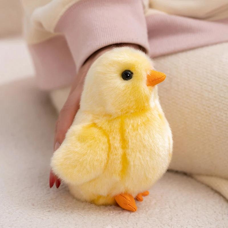13cm Realistic Yellow Baby Chick Plush Toy Soft Lifelike Stuffed Animal Chicken Plushies Cuddly Doll Birthday Gift Room Decor