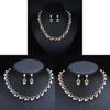 Vintage Artificial Pearl Necklace Earring Set With Alloy Pendants For Women