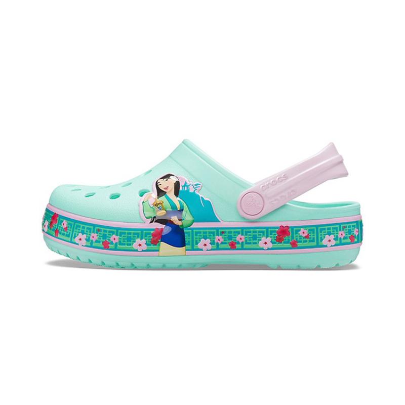 

Crocs Classic clog Fun College Mulan Pattern Small Crocs Hole Shoes Mint Green Children s Model 27-28