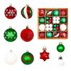 44pcs Christmas Tree Ornament Plastic Ball Decorations For DIY Crafts And Painted Designed Boxes Pendant