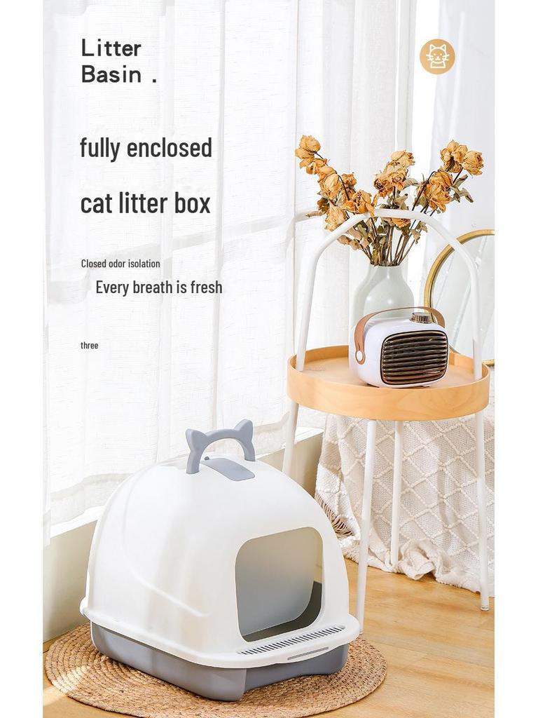 Anti-Splash Full Flip Extra Large Enclosed Cat Litter Box
