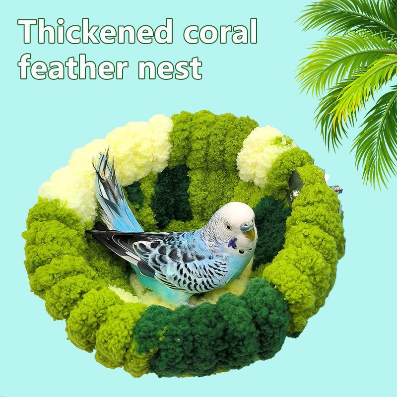 Cozy Winter Bird Nest - Plush Parrot And Budgie Bed For Cold Weather - Soft Cotton Birdhouse For Warmth & Comfort