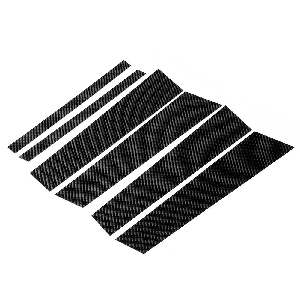 6Pcs Set B Pillar Trim Carbon Fiber Exterior Cover Decor Fit for X1 E84 2011‑2015