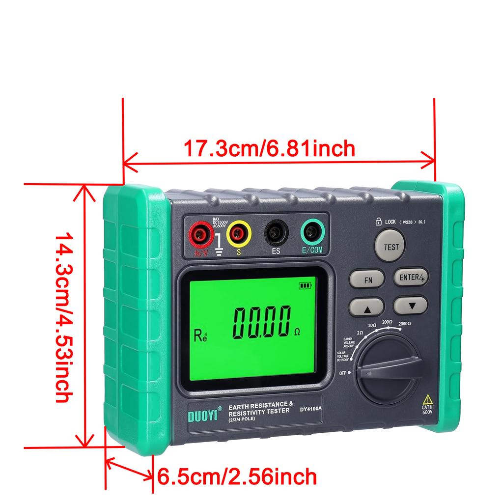 High Accurancy Digital Grounding Resistance Tester Multi-Gear Ground Resistance Tester Voltage Meter Megohmmeter Voltmeter
