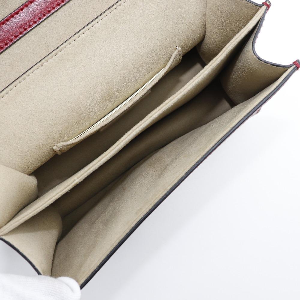 FENDI Mini canai Shoulder Bag 8M0381 A417 Red Calfskin Women Used