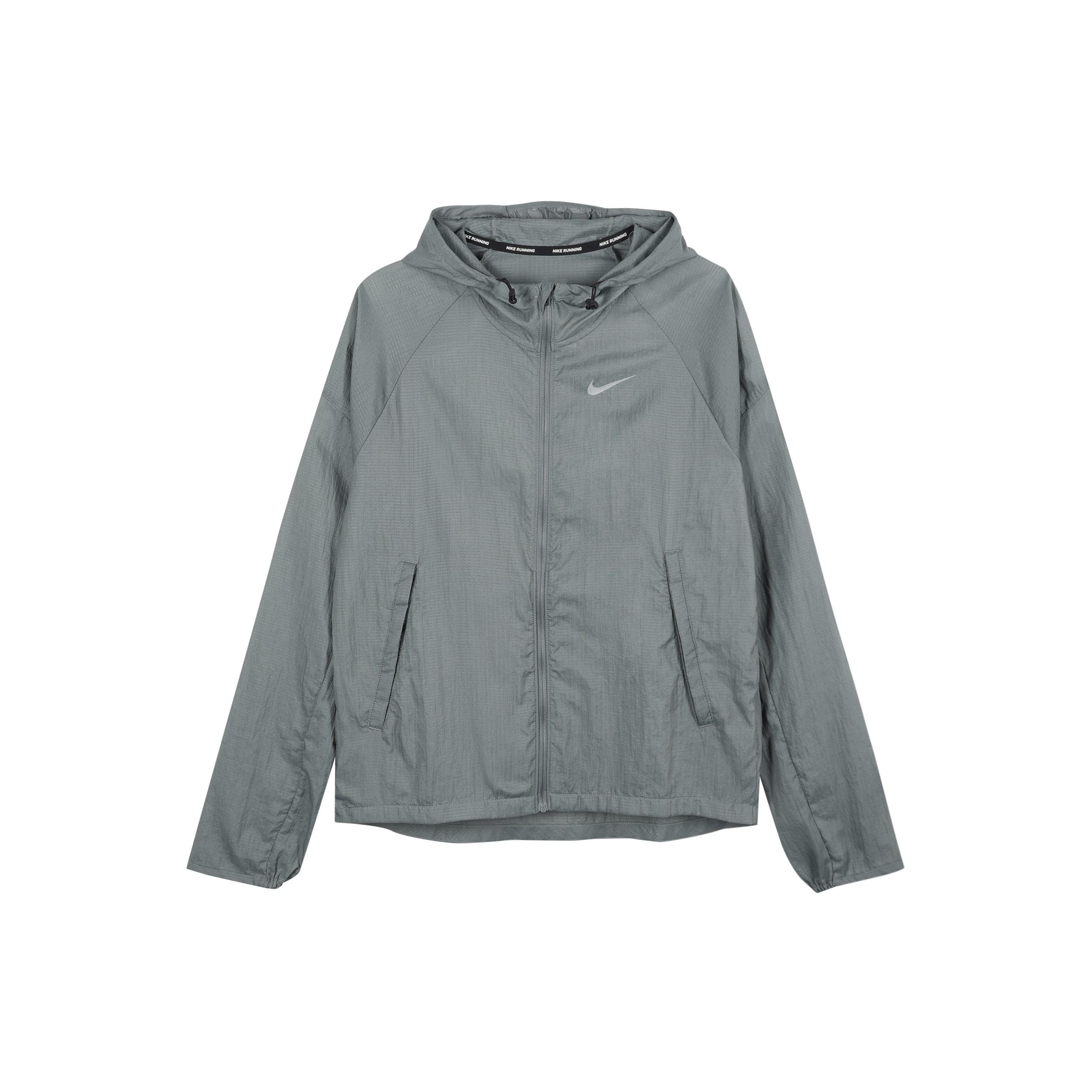 Nike logo Printing Reflective Woven Casual Sports Hooded Jacket  Grey Blue  Men s CU5359-084 M