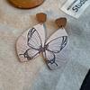 Design Sense Wooden Butterfly Earrings Simple Symmetry Light Luxury High Sense Bohemian Style Niche Earrings