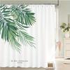 Tropical Palm Shower Curtain – Translucent Polyester, 12 Hooks, 70.8×70.8 In, Machine Washable, Nordic Spa Style