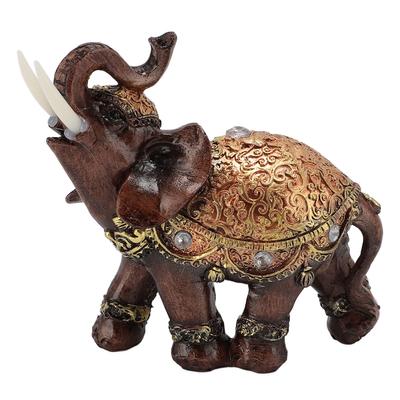 Bogactwo Szczęśliwy Słoń Statua Żywica Feng Shui Figurka Słonia Dekoracja Domu do Salonu
