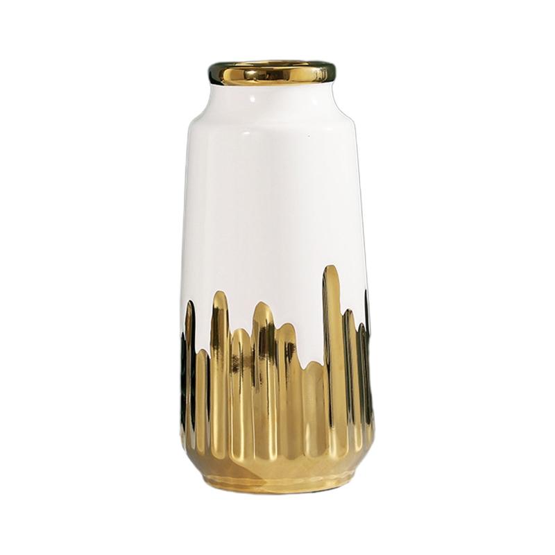 

Скандинавская золотая гальваническая керамическая ваза Модный домашний цветочный горшок Дропшиппинг