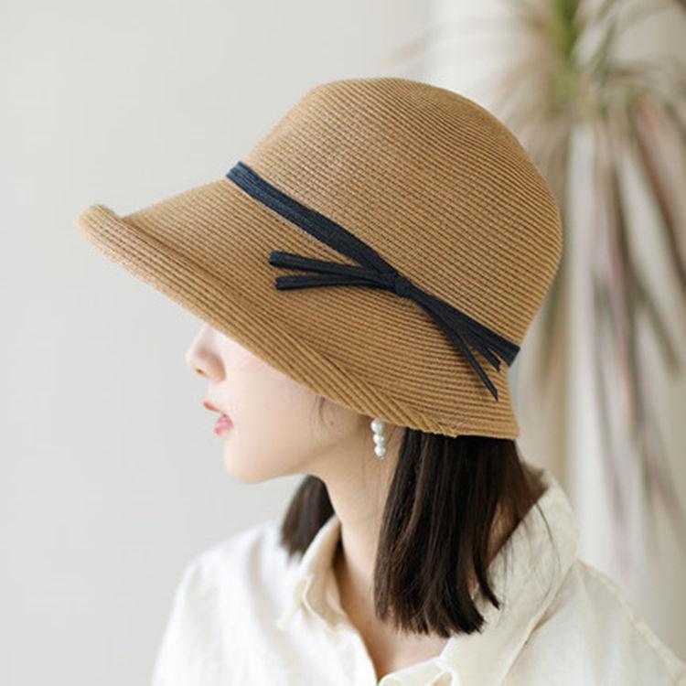 Damen Retro Faltbarer Hepburn-Stil Sonnenhut Lässiger Cooler Fischer Fischerhut Einfaches Sonnenschutz-Accessoire
