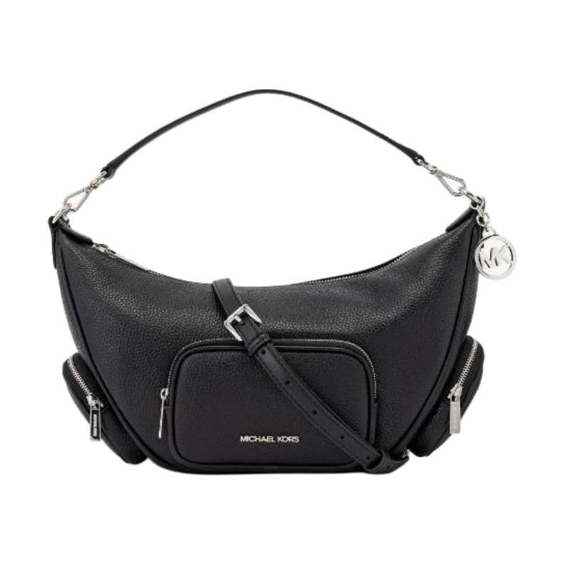 MICHAEL KORS Merritt PKT SHLDR zipper closure leather shoulder handbag women s black чёрный