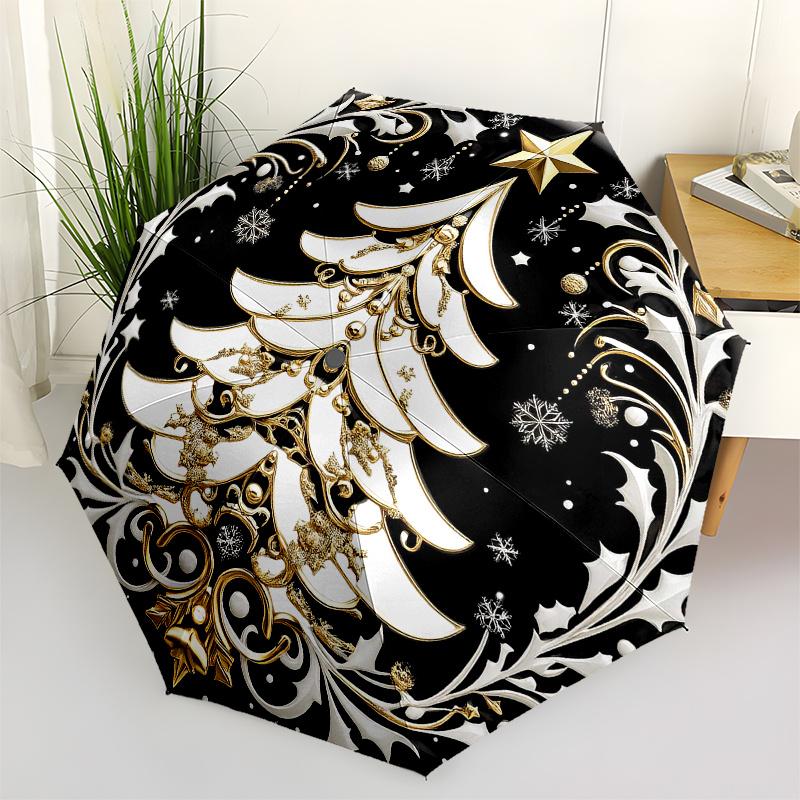 

Christmas Tree Ornament Decorative Plate - Festive Holiday Design Umbrella, Christmas Gift Y198