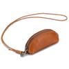 Women's Vintage Mini Hanging Neck Bag - Zippered Organizer Purse with Cord, Top Grain Cowhide Leather - Compact Makeup, Coin, Key, Earphone Case