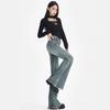Design Sense of Large Size Jeans Female Autumn High-waisted Not Close To The Legs of The Hairy Edge Loose Micro-la Trousers Long Denim Pants