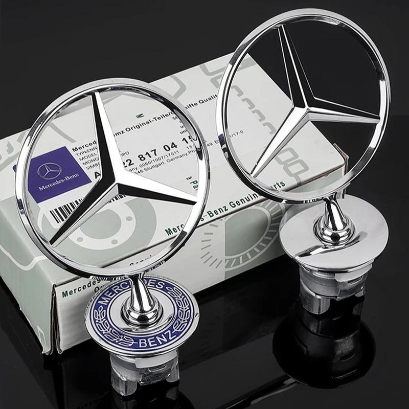 Car Front Bonnet Chrome Mark Engine Hood Emblem Accessories For Mercedes Benz AMG W204 W205 W203 W211 W212 W213 W201 W210 W124