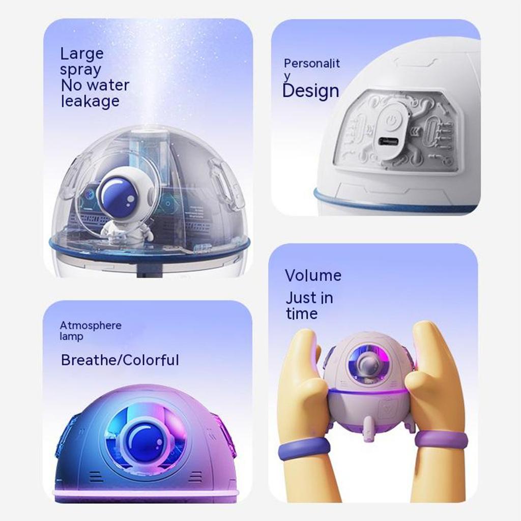 Astronaut Air Humidifier With 220ml Water Tank Ultrasonic Aroma Essential Oil Diffuser Usb Mists Sprayer With Led Light