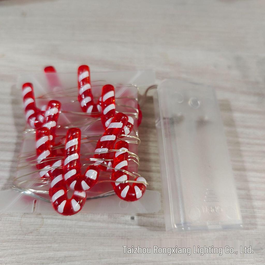 LED Christmas String Lights - Santa, Candy Cane & Snowman Designs with Battery Box, Copper Wire Decoration