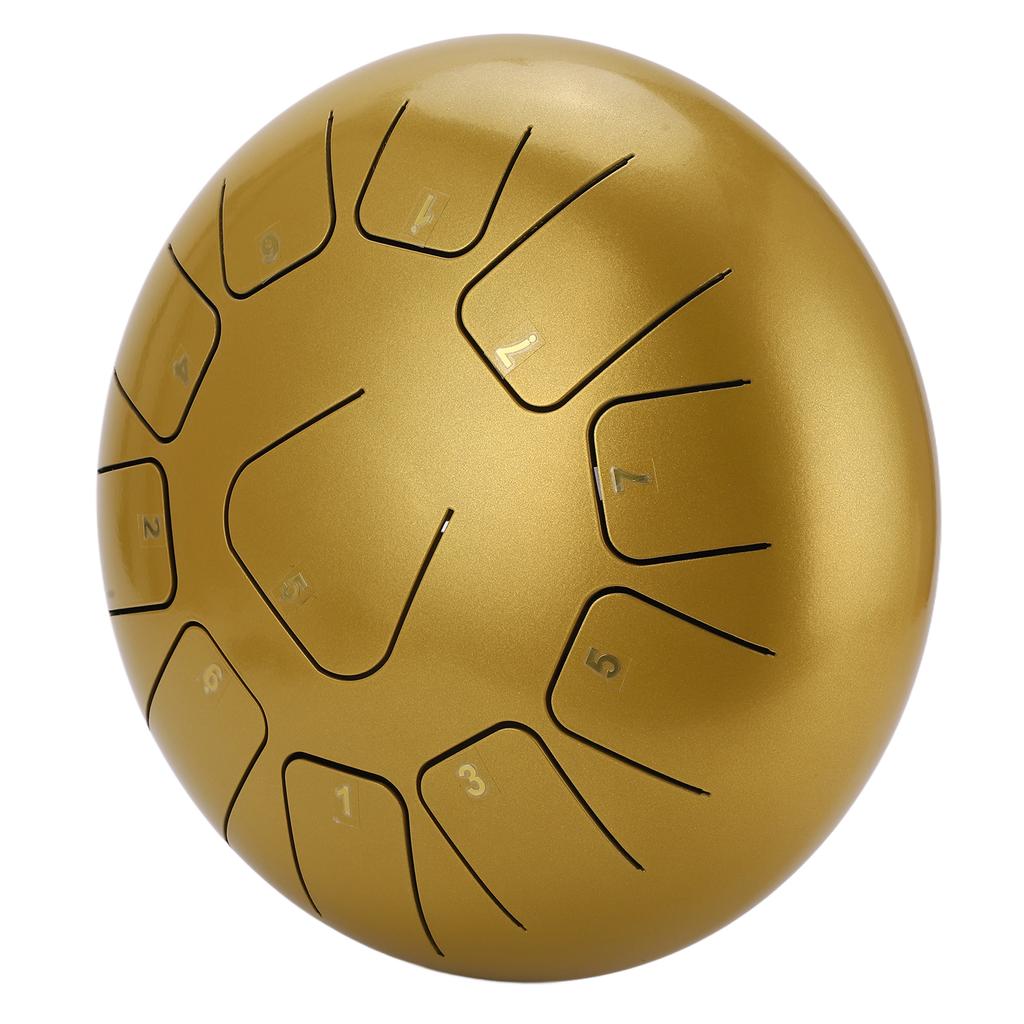 12in Tongue Drum Golden Ethereal Healing Drums Tank Drumset Percussion Instrument