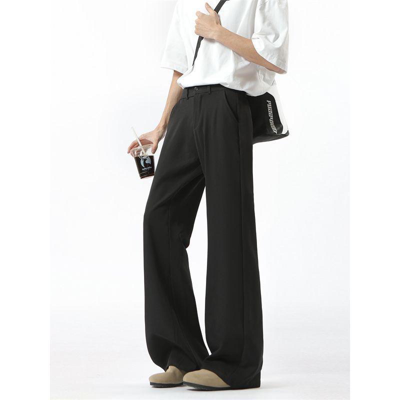 American Trend Ruffian Handsome Wide-leg Slightly Pulled Small Trousers Men's Cleanfit Loose Drape Casual Suit Pants