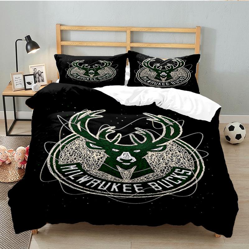 Bucks Team Logo 3pcs Bedding Set,Including 1pc Duvet Cover And 2pcs Pillowcases Perfect Gift for Christmas,Ideal for Bedroom, Dormitory