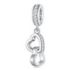 925 Sterling Silver CZ Charm Pendant Mermaid Unicorn Moon Heart Dangle Bead Fit Snake Chain Bracelet Necklace DIY