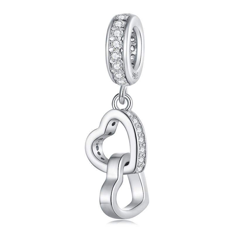 925 Sterling Silver CZ Charm Pendant Mermaid Unicorn Moon Heart Dangle Bead Fit Snake Chain Bracelet Necklace DIY