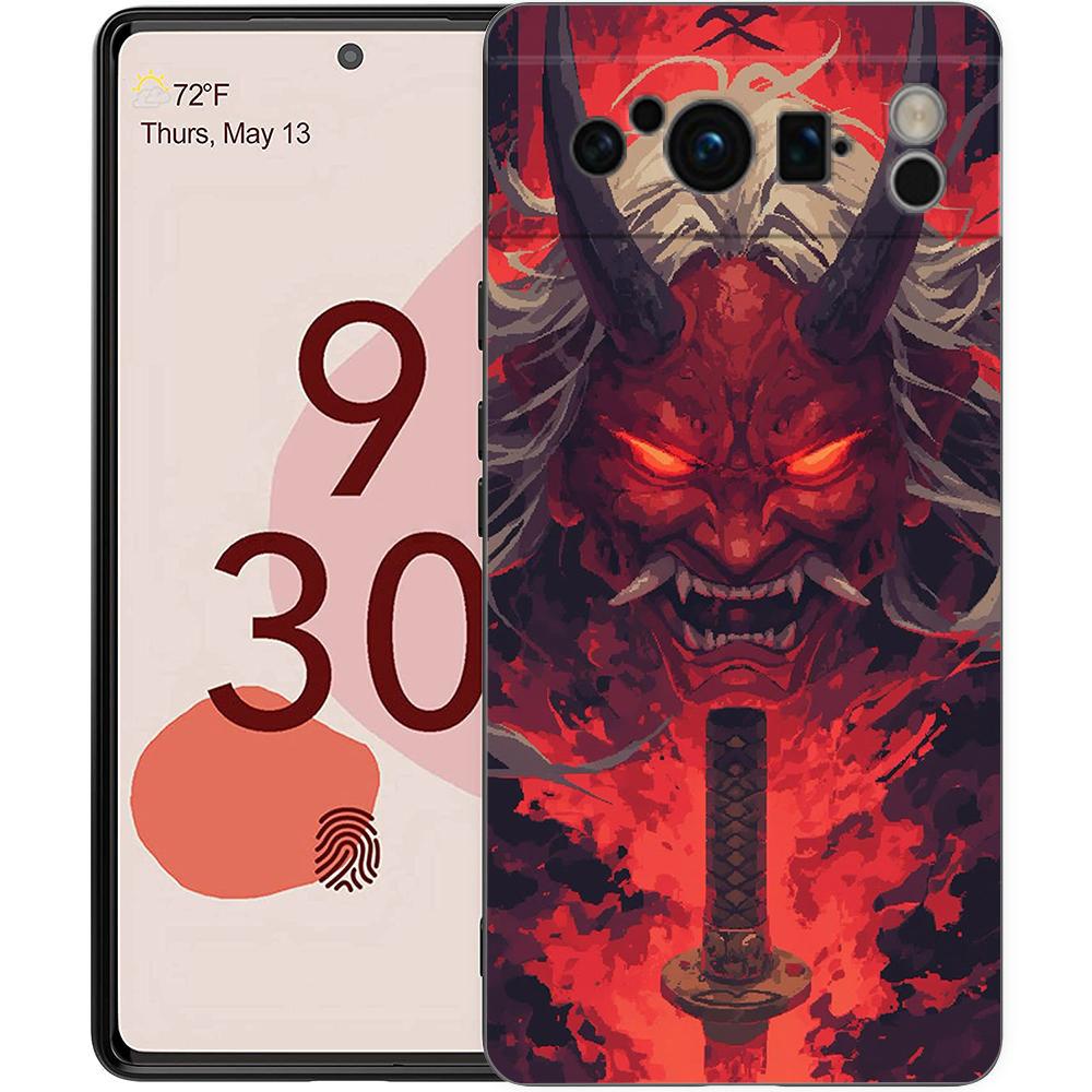 

Japan Ghost Face Samurai Phone Case For Google Pixel 10 9 8 7 6 Pro XL 9A 8A 6A 7A 5G Soft Shockproof TPU Black Cover Pixel 7 Pro