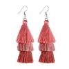LOVBEAFAS Colorful Three Layered Long Tassel Earrings Fashion Jewelry For Women Fringed Multilayer Vintage Drop Dangle Earrings