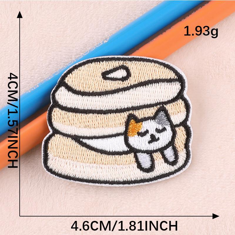 

Оригинальная вышитая наклейка, вышитая этикетка, аксессуары для одежды, мультяшный кот, значок животного, нашивка своими руками, наклейка из ткани C4R-B-3-5