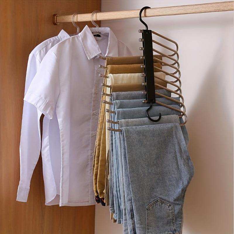 

9-Tier Non-Slip Stainless Steel Pants Hanger – Space-Saving, Multi-Layered for Closet Organization of Jeans, Leggings & Skirts чорний