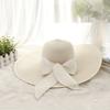 Womens Wide Brim Straw Sun Hat UV Protection Foldable Bowknot Beach Hat for Summer Travel Vacation Outdoor Use