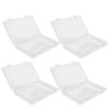 4pcs Flap Lid Hinged Cover Box Transparent Multipurpose Storage Box  Office Supplies