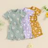 Toddler Girls Summer Shorts Sets Short Sleeve Floral/Butterfly Print Tops Shorts Sets